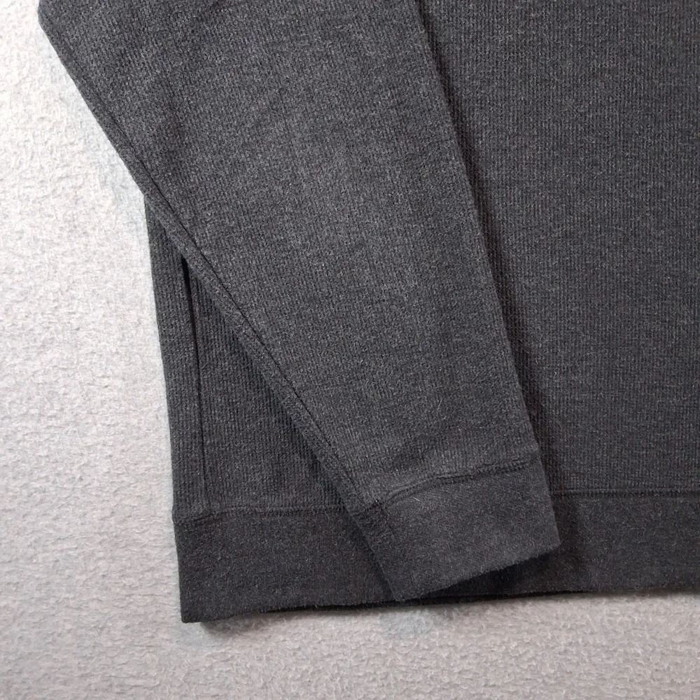 Banana Republic Quarter Zip Sweater Mens L Gray Casual Waffle Knit Pullover